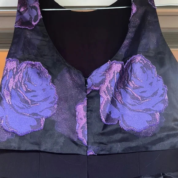 Vintage purple roses party dress, or every day with a sweater - Picture 3 of 6